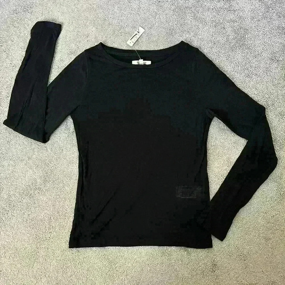 Madewell Scoopneck Long-Sleeve Tee Size XS True Black - Picture 4 of 8